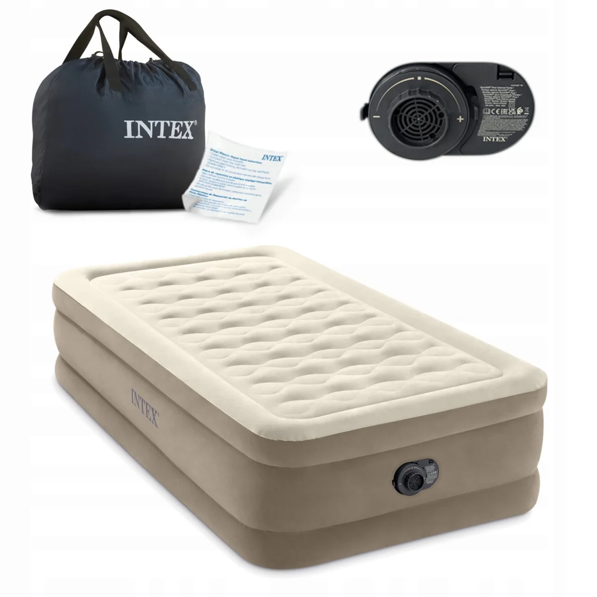 Materac dmuchany Intex 64426ND z pompką 191x99x46 jednoosobowy wysoki - zdjęcie 4