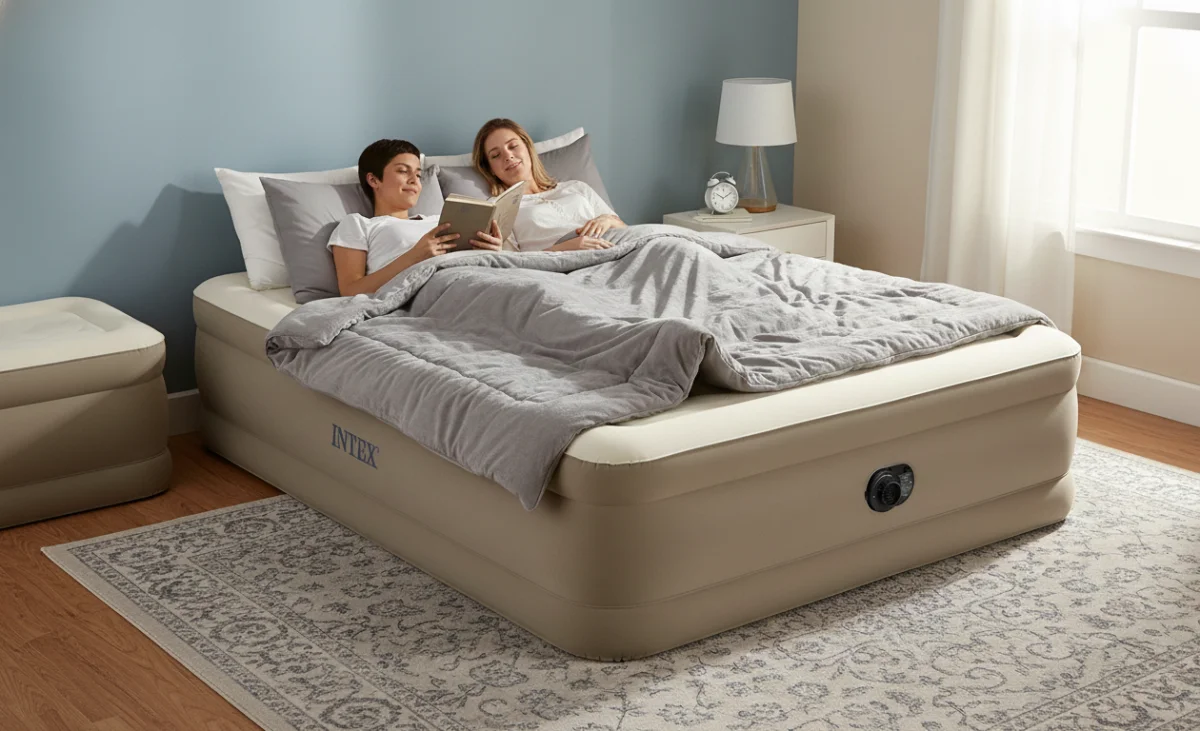 Materac dmuchany Intex 64428 dla 2 osób welurowy z pompką - zdjęcie 10