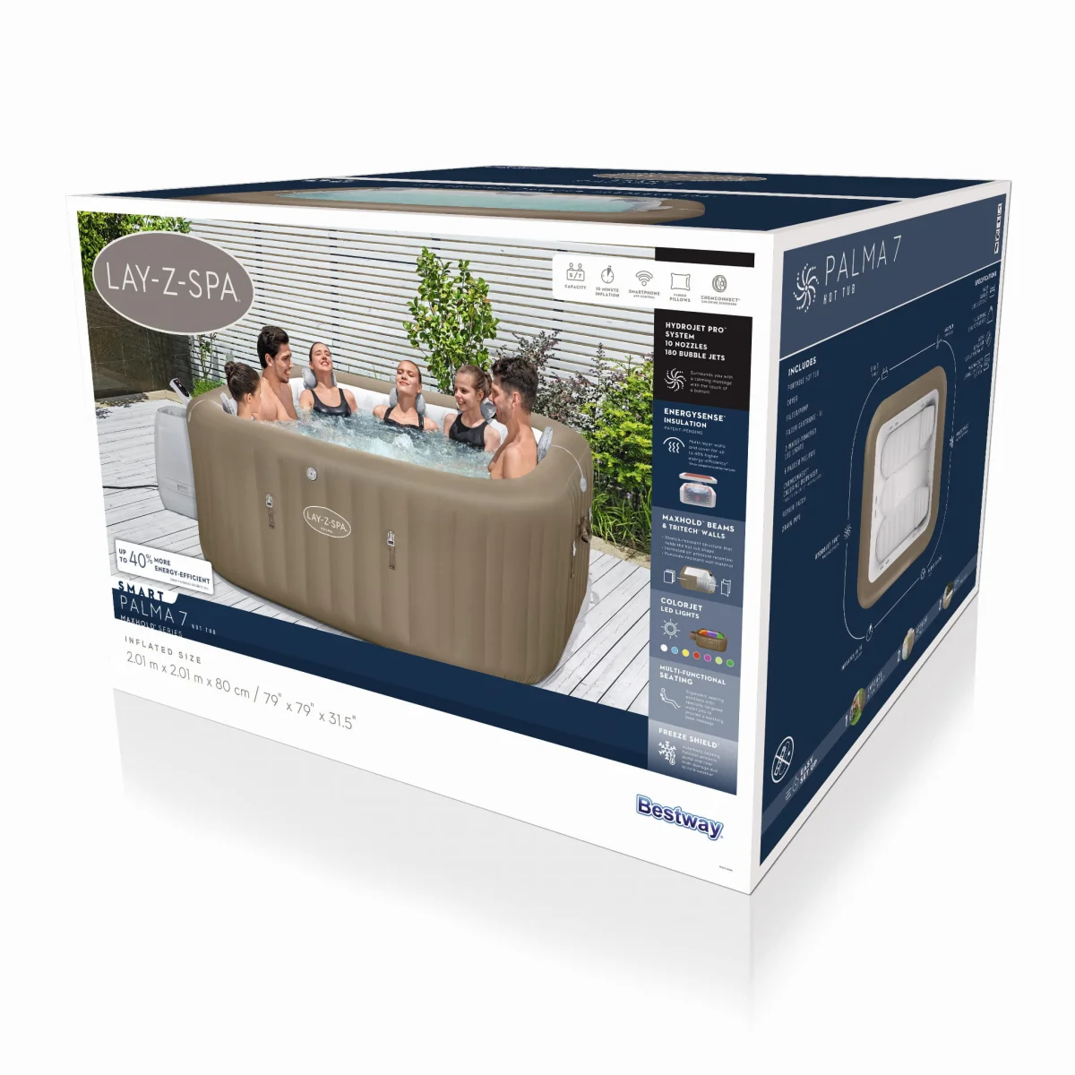 SPA ogrodowe Bestway 6005E Lay-Z Palma HydroJet Pro 7 os. Wi-Fi LED Premium - zdjęcie 23