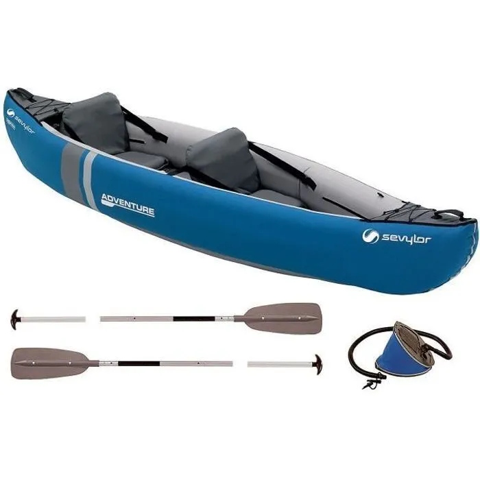 Kajak ponton pompowany Sevylor Adventure Kit 2-os zestaw wiosła pompka - zdjęcie 3