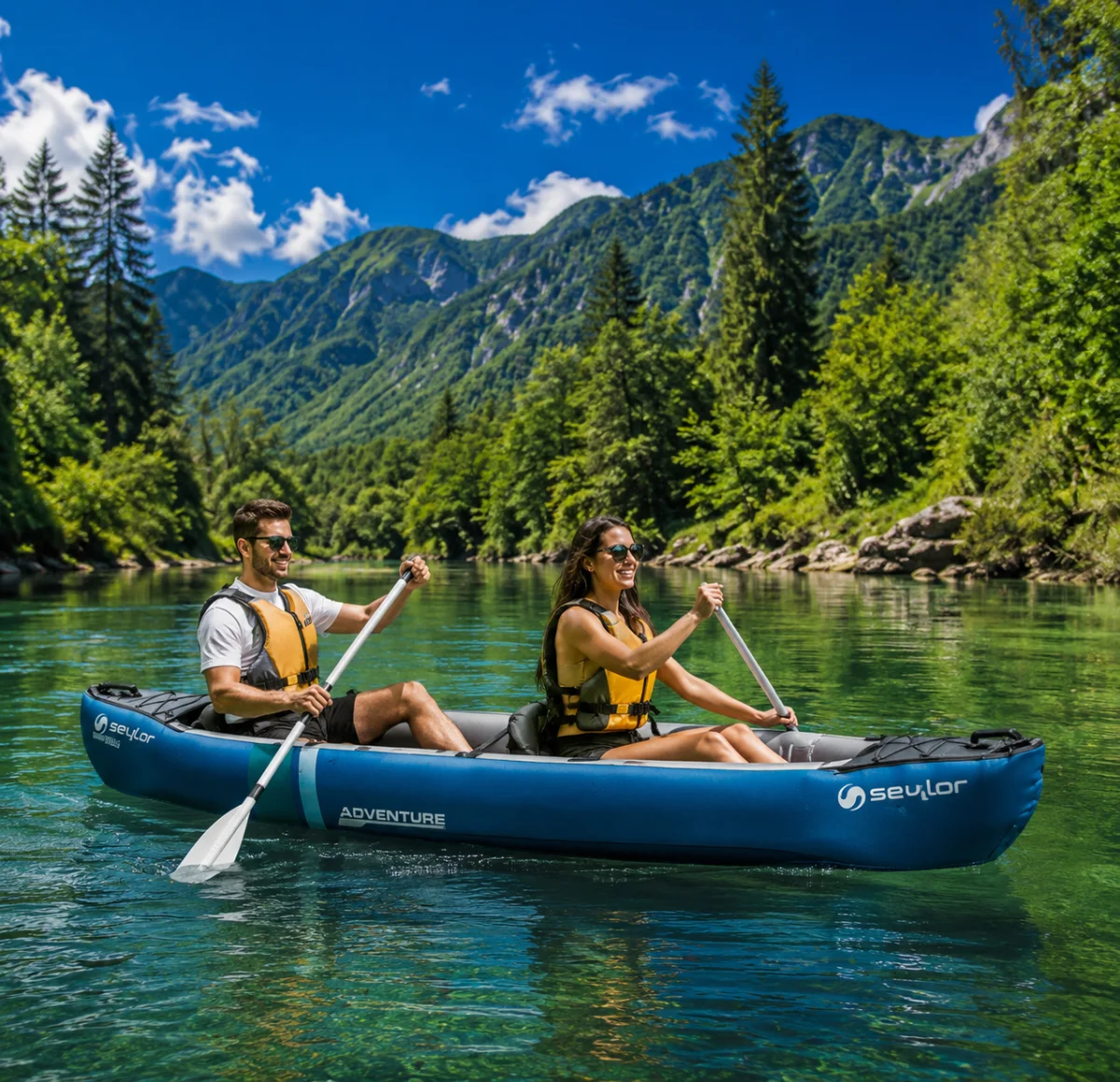 Kajak ponton pompowany Sevylor Adventure Kit 2-os zestaw wiosła pompka - zdjęcie 5