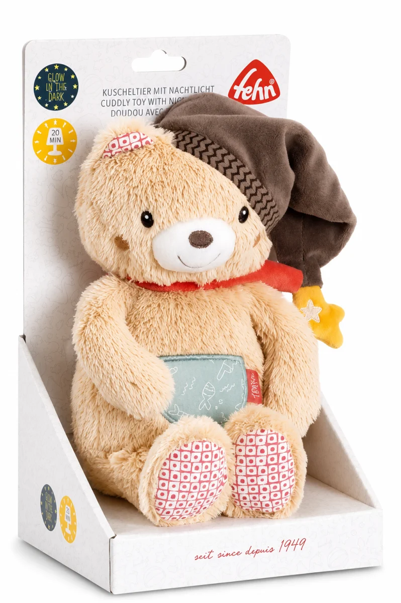 lampka nocna przytulanka Fehn Miś Bruno niemowląt 0+ świecąca 27cm  - zdjęcie 5
