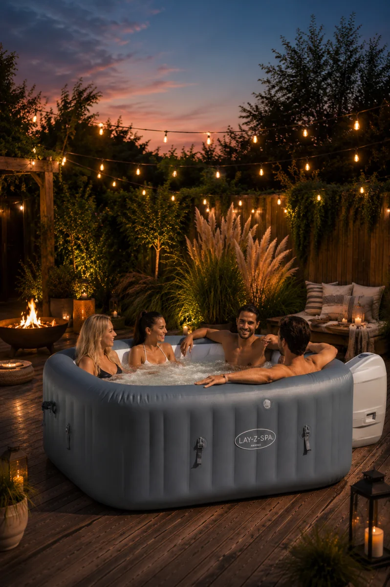 Zestaw lampka LED + Jacuzzi SPA ogrodowe Bestway 60031 Hawaii HydroJet Pro 6osobowe 180 cm WiFi