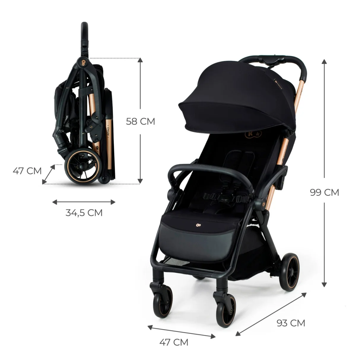 Wózek Spacerowy Kinderkraft Apino Lekka Spacerówka 24kg