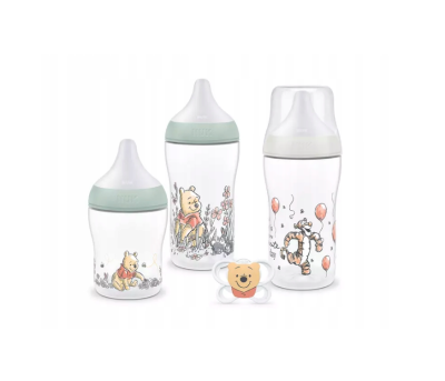 Zestaw 3 szt Butelek NUK Perfect Match + Smoczek uspokajający Disney 0-6m