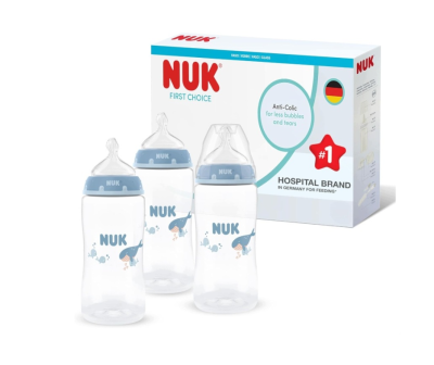 Butelki NUK First Choice 300ml Zestaw 3 szt Butelki Antykolkowe