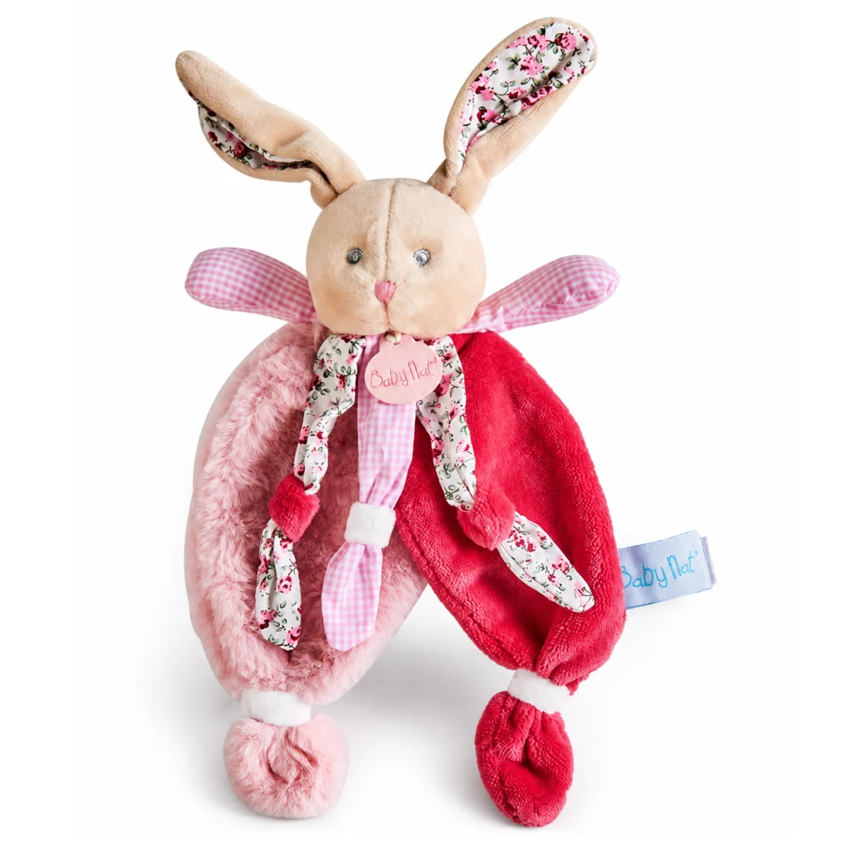 Baby Nat' Przytulanka Króliczek Poupi Różowy Doudou Miękka Peluszka 29cm #zdjecie2