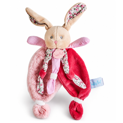 Baby Nat' Przytulanka Króliczek Poupi Różowy Doudou Miękka Peluszka 29cm #zdjecie2