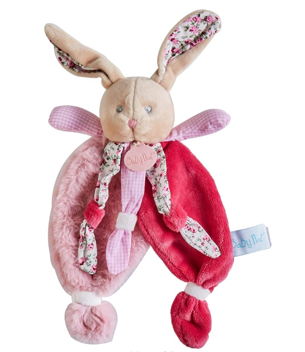 Baby Nat' Przytulanka Króliczek Poupi Różowy Doudou Miękka Peluszka 29cm #zdjecie3