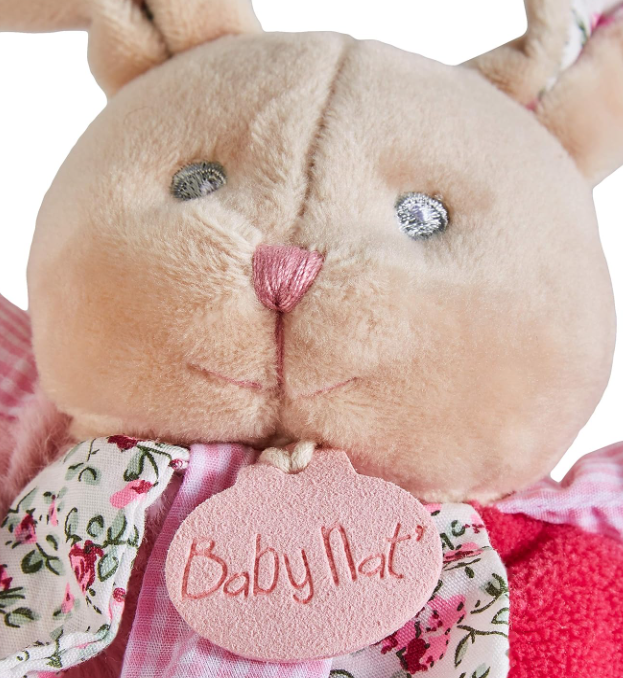 Baby Nat' Przytulanka Króliczek Poupi Różowy Doudou Miękka Peluszka 29cm #zdjecie4