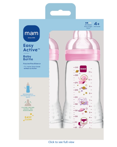 Butelka MAM Easy Active 330ml 2szt 4m+ smoczek rozmiar 2 różowa kosmos #zdjecie5