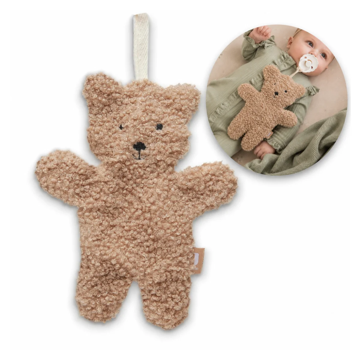 Jollein przytulanka do smoczka Teddy Bear Biscuit miś beżowy bez klipsa #zdjecie7