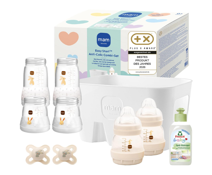 Zestaw MAM Easy Start Anti-Colic 6 butelek 2 smoczki koszyk beżowy 0m+ #zdjecie4