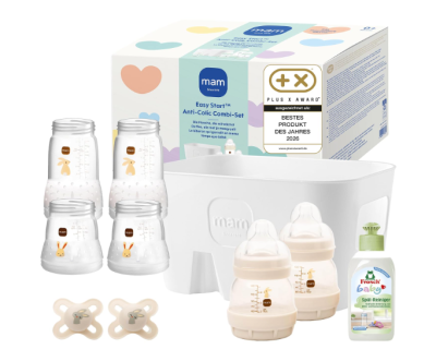 Zestaw MAM Easy Start Anti-Colic 6 butelek 2 smoczki koszyk beżowy 0m+ #zdjecie4