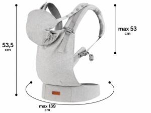 Nosidełko ergonomiczne MoMi COLLET szare 3m+ do 20kg 2 pozycje kaptur #zdjecie1
