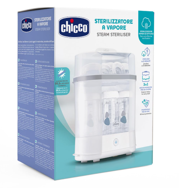 Sterylizator Parowy Chicco 3w1 do Butelek Wyświetlacz LCD Modułowy Mikrofala #zdjecie2