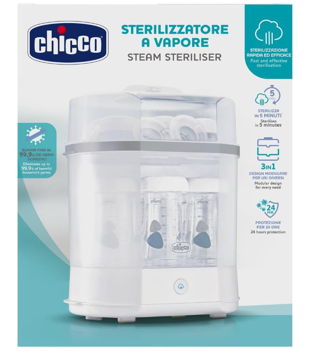 Sterylizator Parowy Chicco 3w1 do Butelek Wyświetlacz LCD Modułowy Mikrofala #zdjecie5