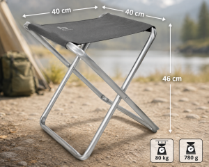 Taboret turystyczny Bo-Camp składany aluminium 40x40x46 cm do 80 kg szary #zdjecie7