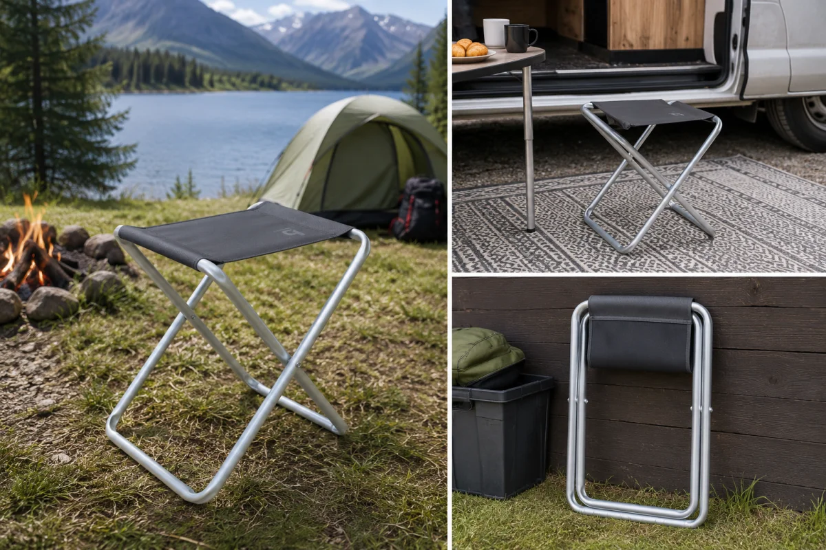 Taboret turystyczny Bo-Camp składany aluminium 40x40x46 cm do 80 kg szary #zdjecie8