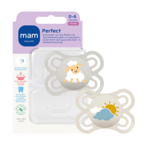 Smoczek MAM Perfect Silikon 0-6m 2szt Owca Słońce Pudełko Sterylizacyjne #zdjecie1