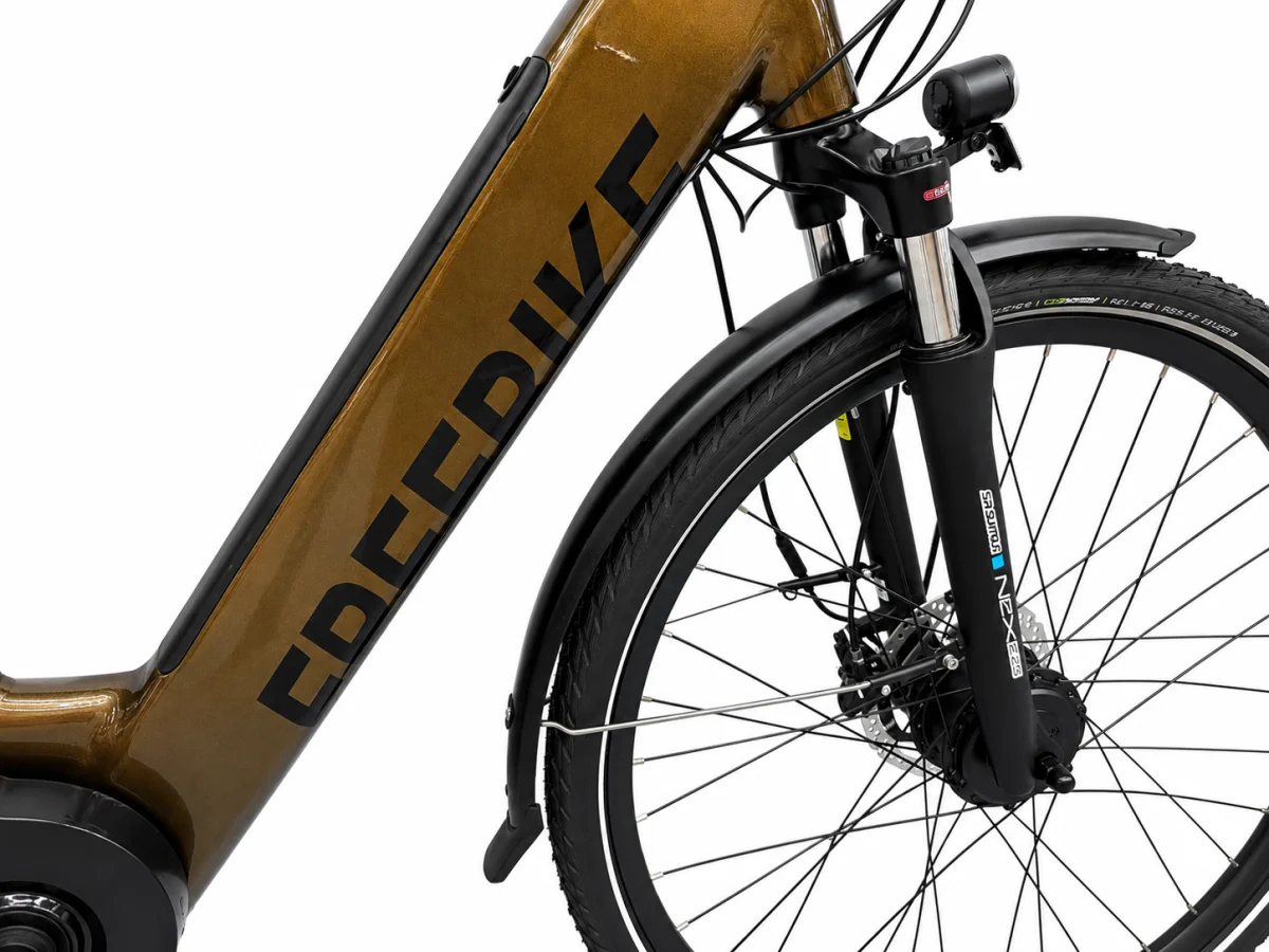 Rower elektryczny miejski Freebike Melrose 1.2 M brown 28" Bafang 630Wh #zdjecie6