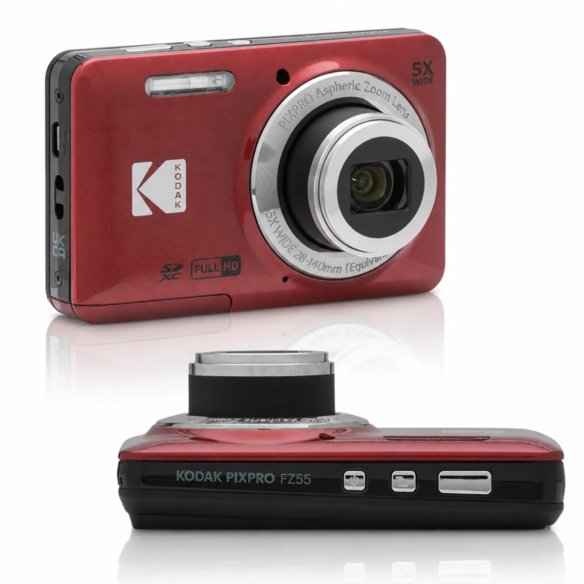 Kodak PIXPRO FZ55 Aparat Kompaktowy Cyfrowy 16MP Full HD Retro Czerwony #zdjecie5