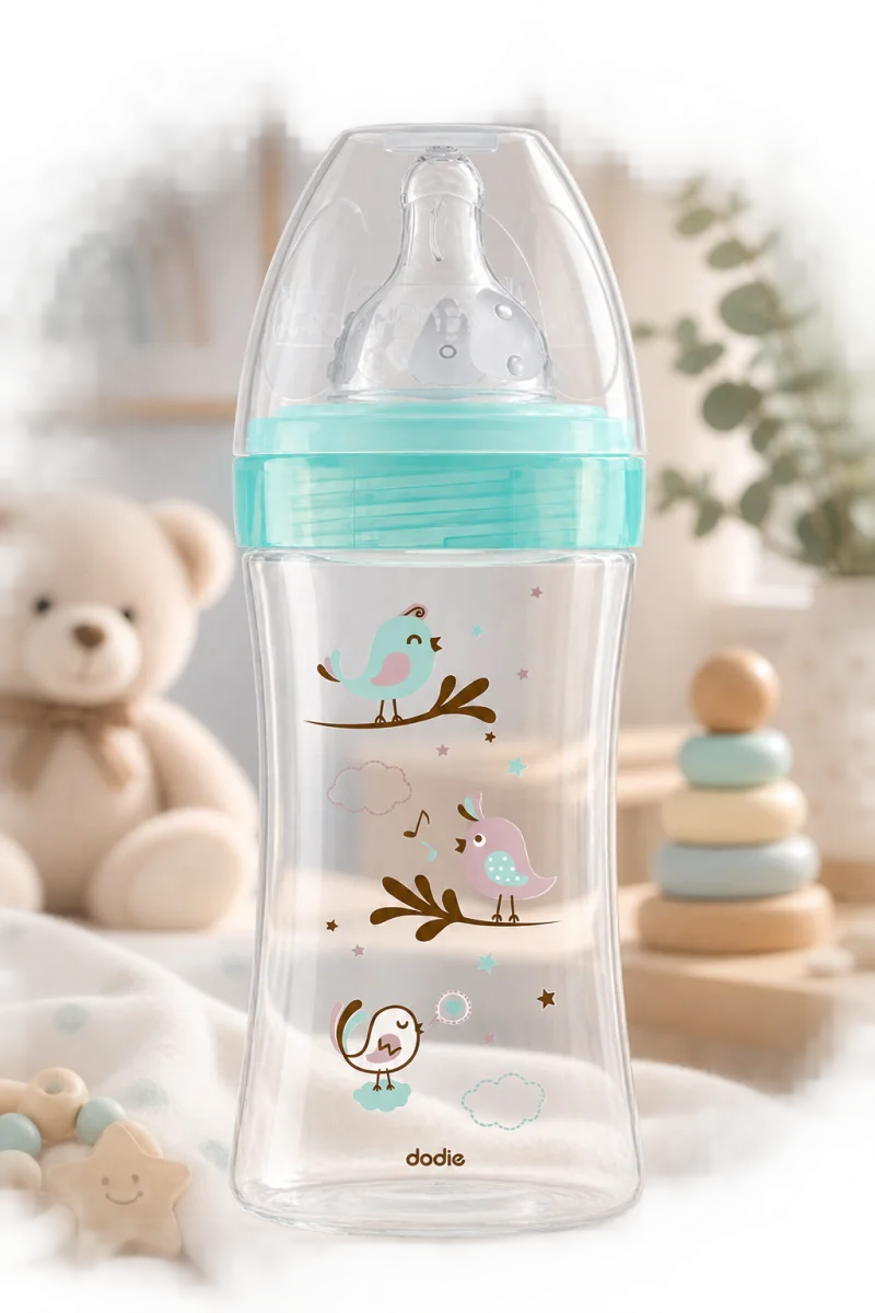 Butelka szklana antykolkowa Dodie Initiation+ 270ml 0-6m przepływ 2 zielona #zdjecie5