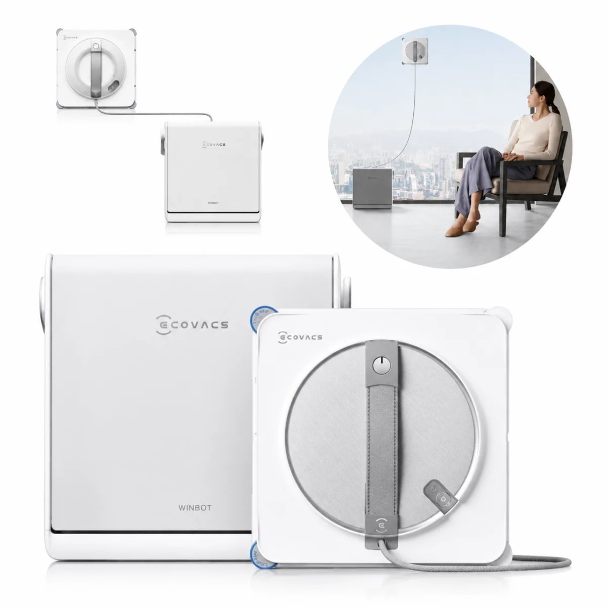 Ecovacs WINBOT W2S PRO OMNI robot do mycia okien stacja bezprzewodowy biały #zdjecie4
