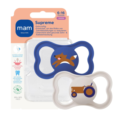 Smoczki MAM Supreme 6-16m 2szt silikon ekstra lekkie lisek traktor 94% #zdjecie1