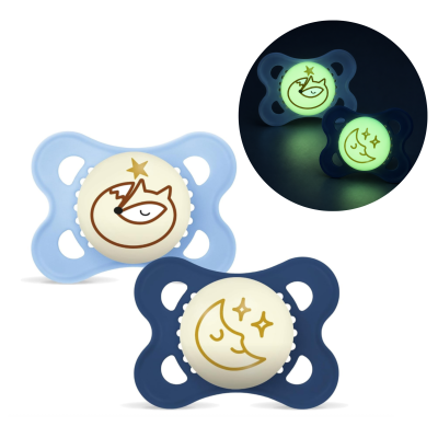Smoczki MAM Original Pure Night 2-6m 2szt świecące kauczuk niebieskie #zdjecie3