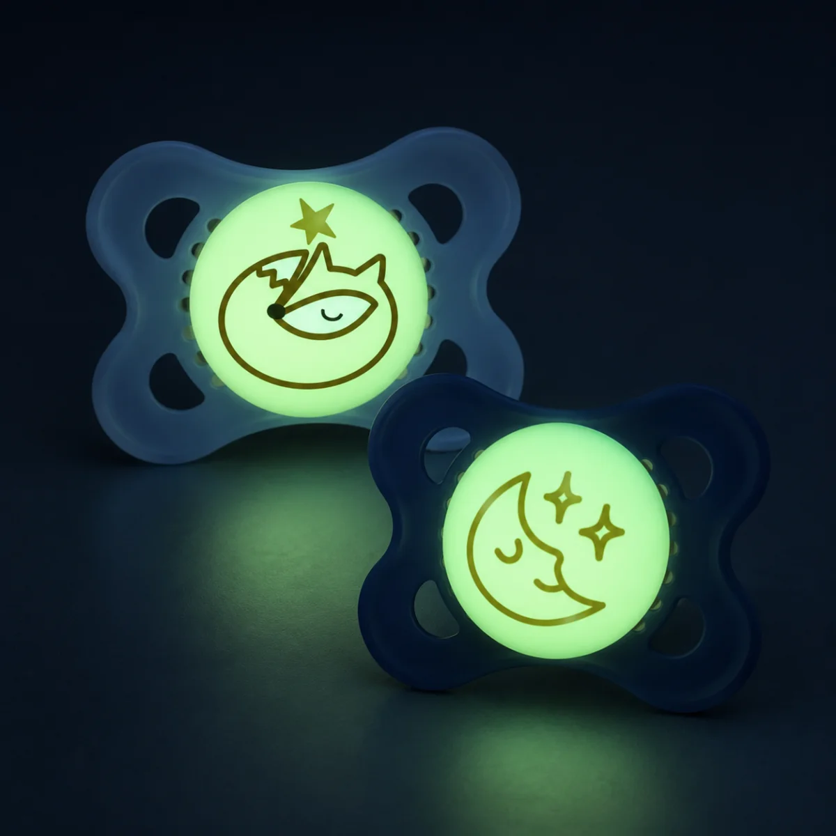 Smoczki MAM Original Pure Night 2-6m 2szt świecące kauczuk niebieskie #zdjecie2