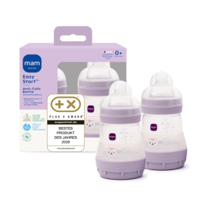 Butelki antykolkowe MAM Easy Start 160ml 2szt 0m+ smoczek 1 liliowe kot #zdjecie1