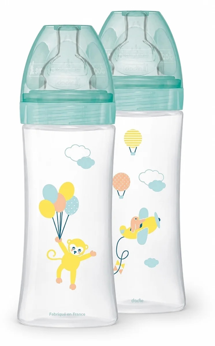 Butelki antykolkowe Dodie Sensation+ 330ml 2szt 6m+ przepływ 3 zielone #zdjecie3