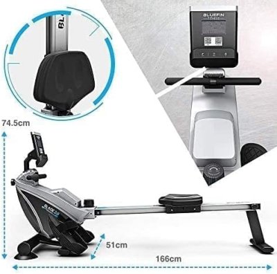 Wioślarz Magnetyczny Składany Bluefin Fitness Blade Treningowy Rower LCD #zdjecie1