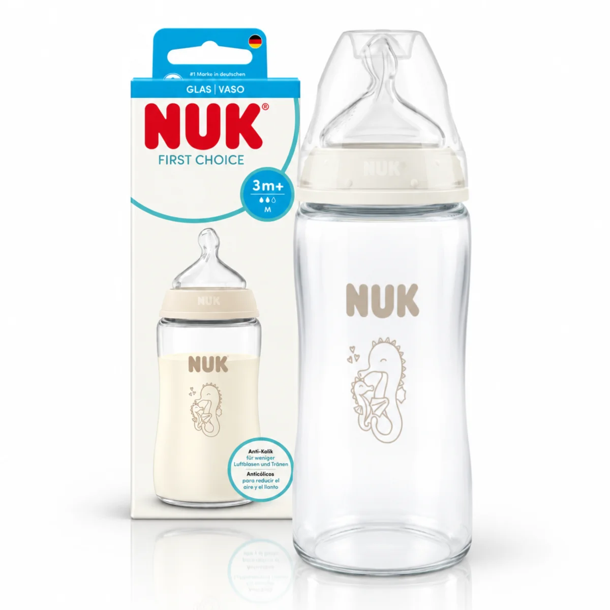 Butelka antykolkowa szklana NUK First Choice+ 240ml 3m+  wskaźnik temp #zdjecie8
