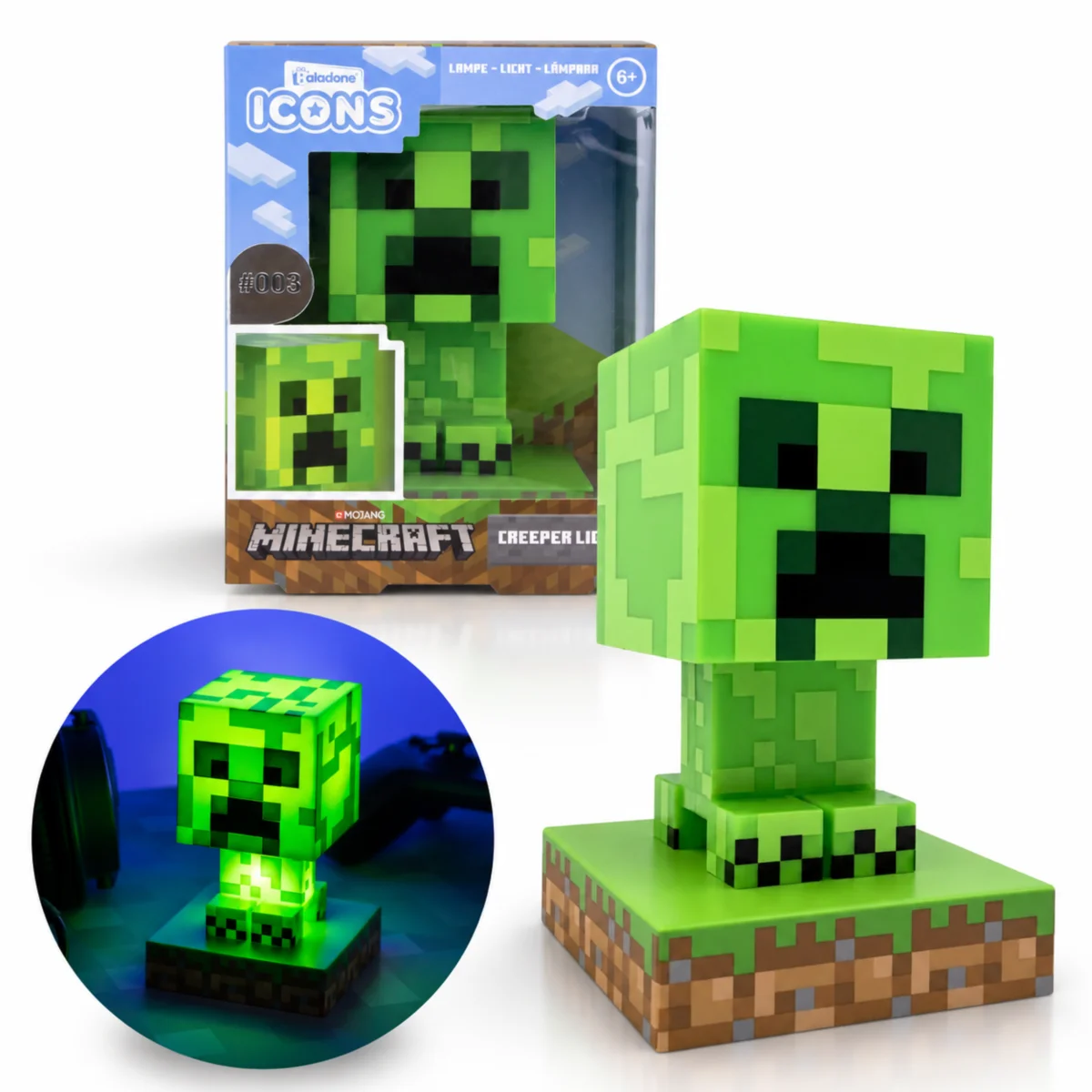 Lampka nocna Minecraft Creeper Paladone 11cm #zdjecie13