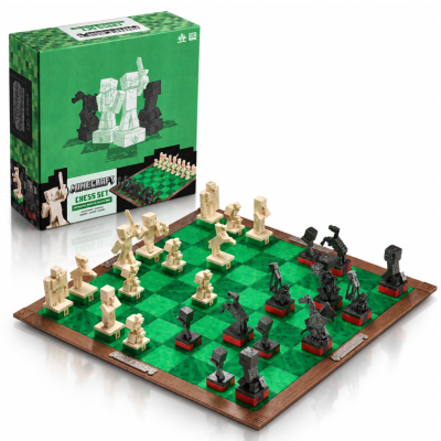 Szachy Minecraft Noble Collection 46cm Overworld vs Wrogie Moby