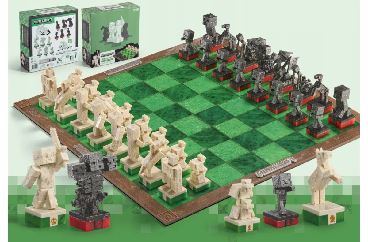 Szachy Minecraft Noble Collection 46cm Overworld Heroes vs Hostile Mobs #zdjecie10