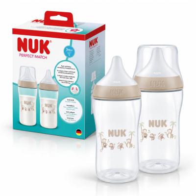 Butelki antykolkowe NUK Perfect Match 260ml 2szt 3m+ wskaźnik temperatury #zdjecie1