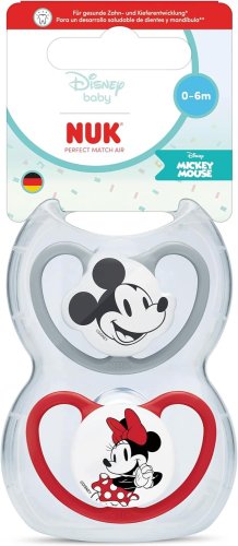 Nuk, Myszka Miki, Perfect Match Air, smoczek uspokajający, czerwony, 6-18m, 2 szt. #zdjecie1
