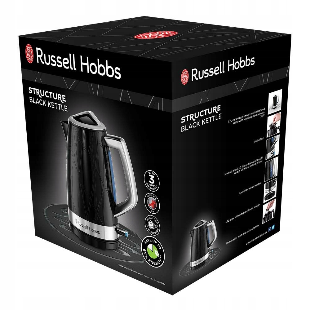 Czajnik Elektryczny Russell Hobbs 28081-70 Structure 1.7L 2400W Czarny LED #zdjecie5