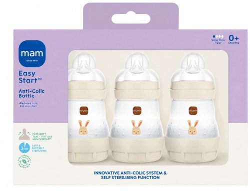 Butelki antykolkowe MAM Easy Start 160ml 3szt 0m+ przepływ 1 królik #zdjecie1
