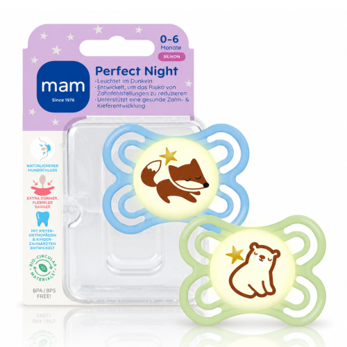 Smoczki MAM Perfect Night 0-6m 2szt świecące silikon SkinSoft pudełko #zdjecie8