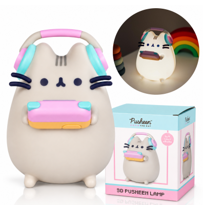 Lampka Pusheen Gamer 16cm biała USB-C bateryjna kot licencjonowana nocna #zdjecie8