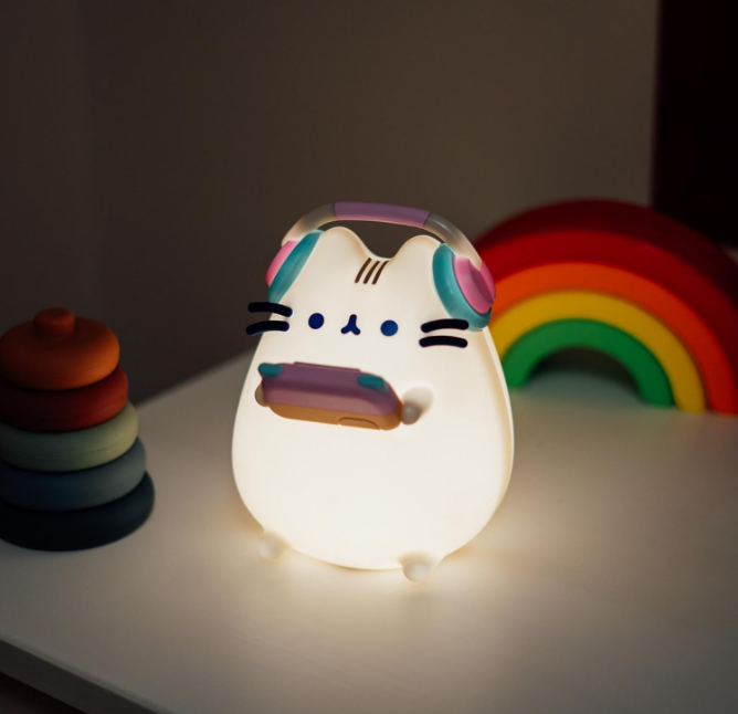 Lampka Pusheen Gamer 16cm biała USB-C bateryjna kot licencjonowana nocna #zdjecie9