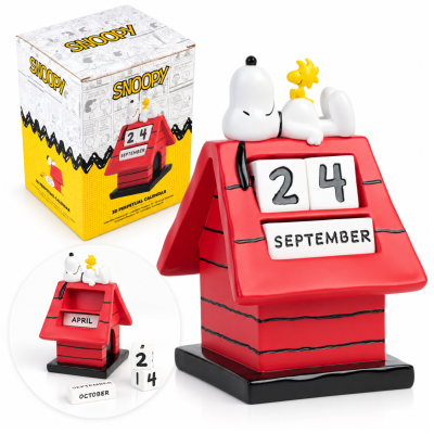 Kalendarz wieczny 3D Snoopy buda Peanuts żywica ręcznie malowany 15cm #zdjecie1