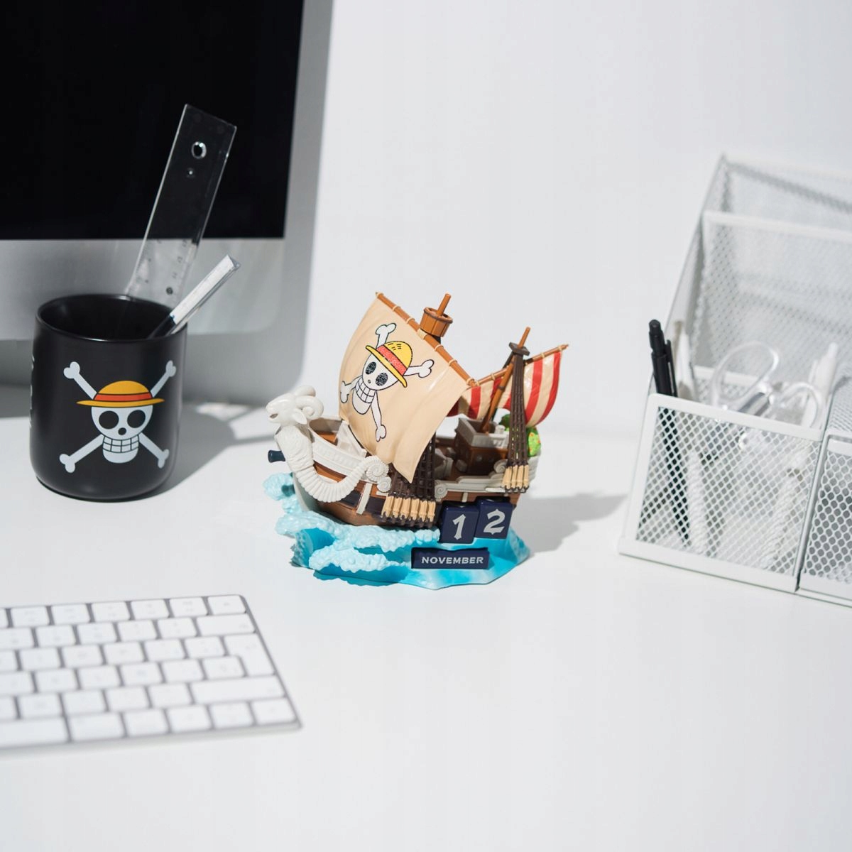 Kalendarz wieczny 3D One Piece Going Merry statek Netflix 5 klocków PVC #zdjecie6