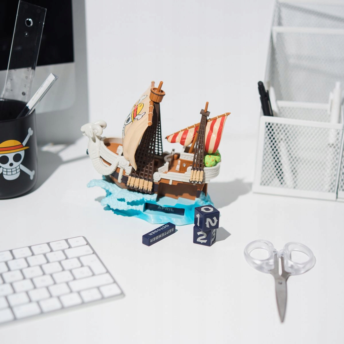 Kalendarz wieczny 3D One Piece Going Merry statek Netflix 5 klocków PVC #zdjecie7
