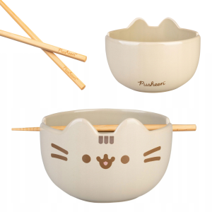 Miska do ramenu Pusheen kamionka 900ml pałeczki bambusowe zmywarka kot #zdjecie9