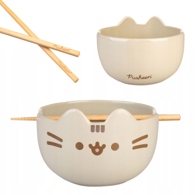 Miska do ramenu Pusheen kamionka 900ml pałeczki bambusowe zmywarka kot #zdjecie9
